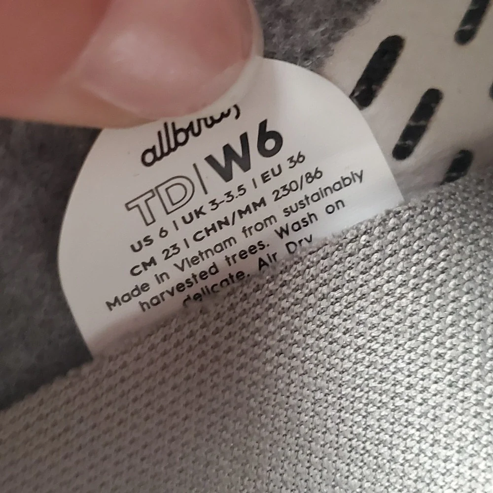 Allbirds Tree Dasher 1 Womens Shoes Sz 6 W Freeze Light Gray Lace Up Sneakers